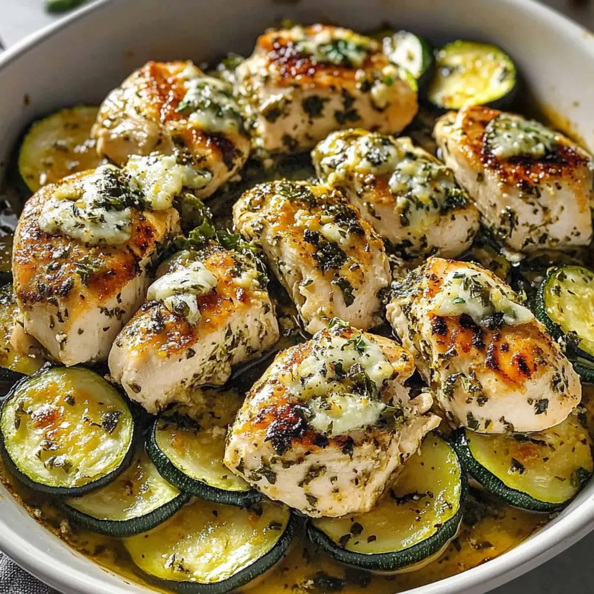 Mediterranean Chicken Zucchini Bake
