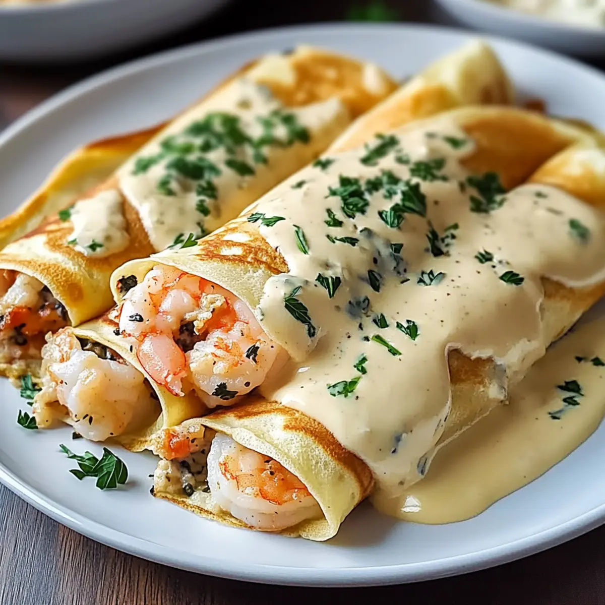 Seafood Crepes with Béchamel Sauce