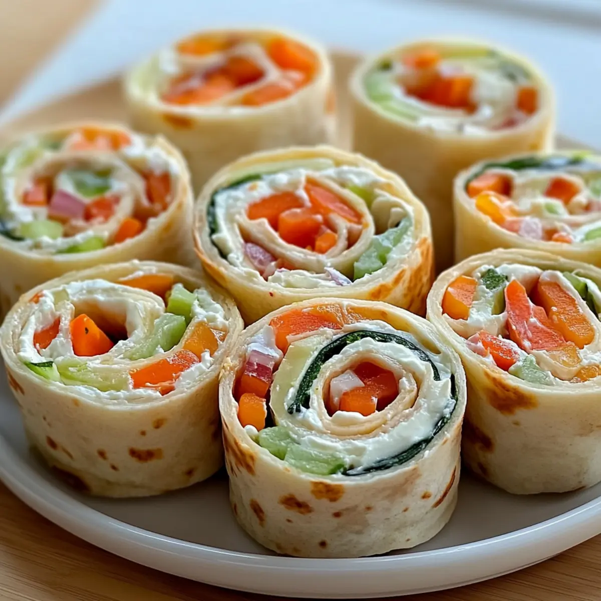 Fresh Vegetable Tortilla Roll Ups