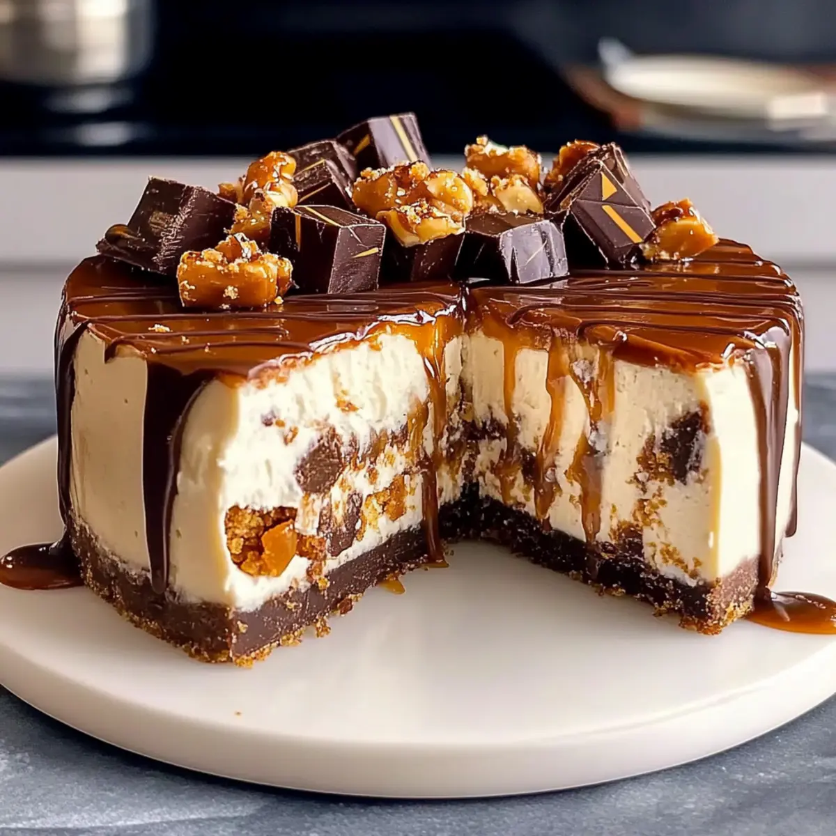 No Bake Twix Cheesecake