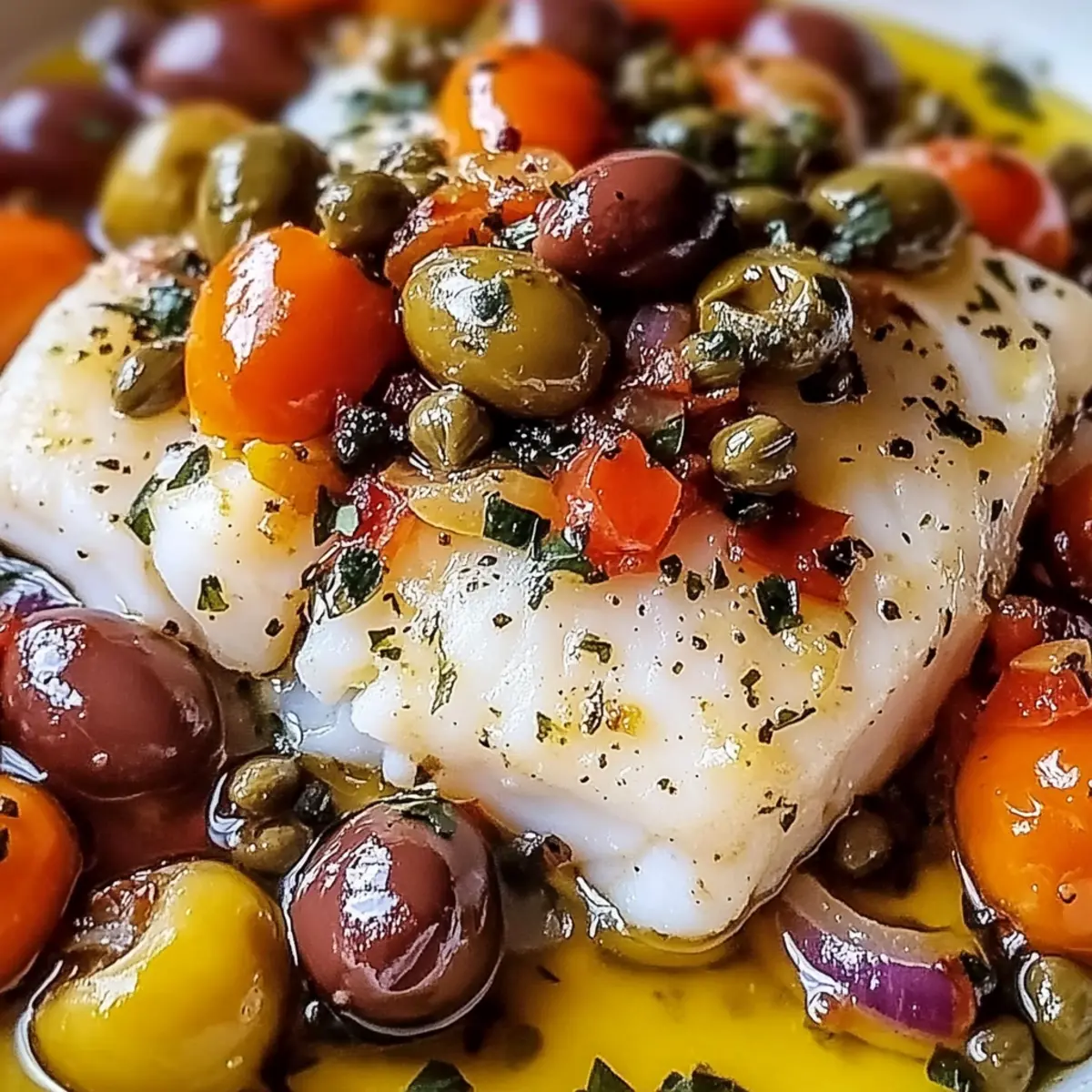 Mediterranean Baked Cod with Olives