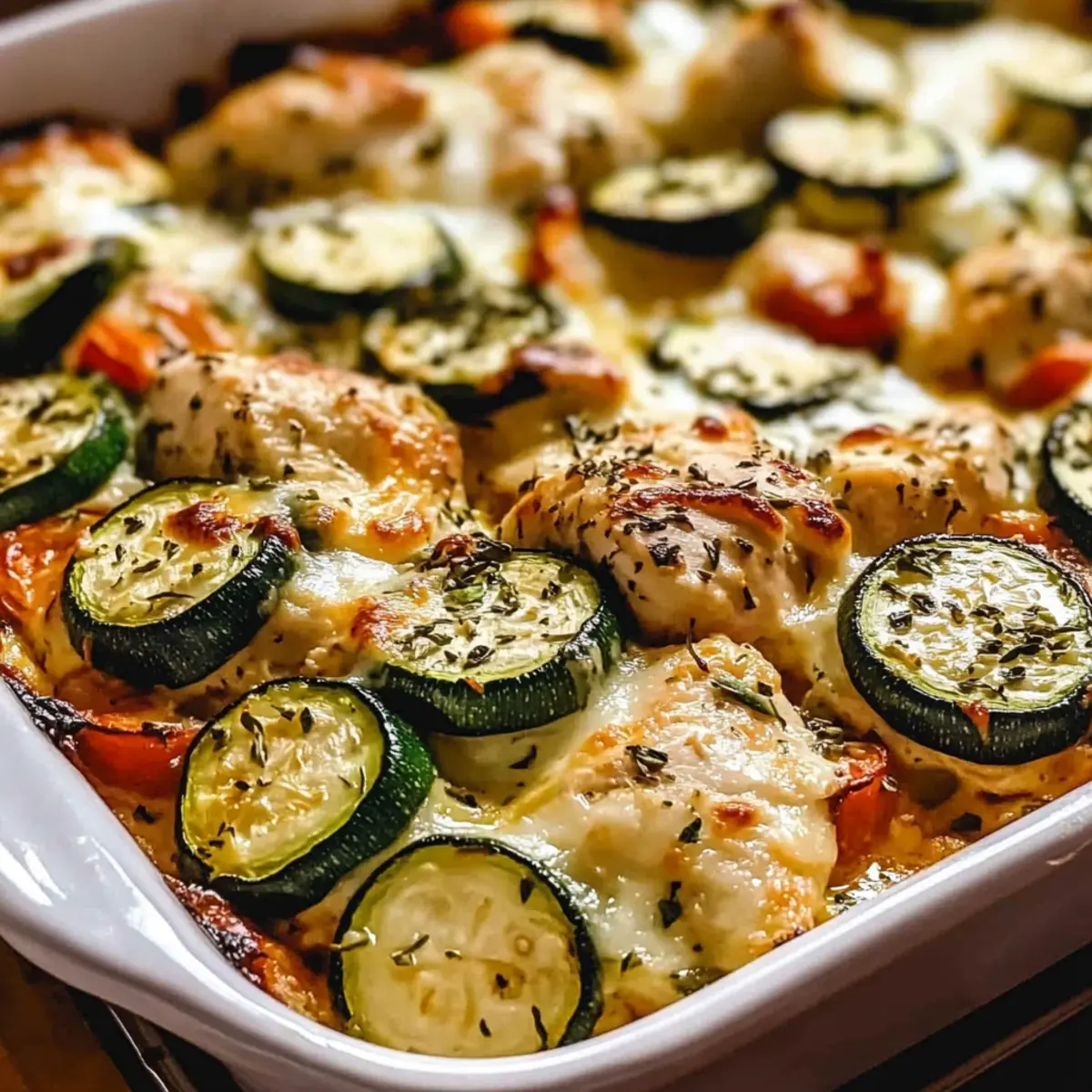 Mediterranean Chicken Zucchini Bake
