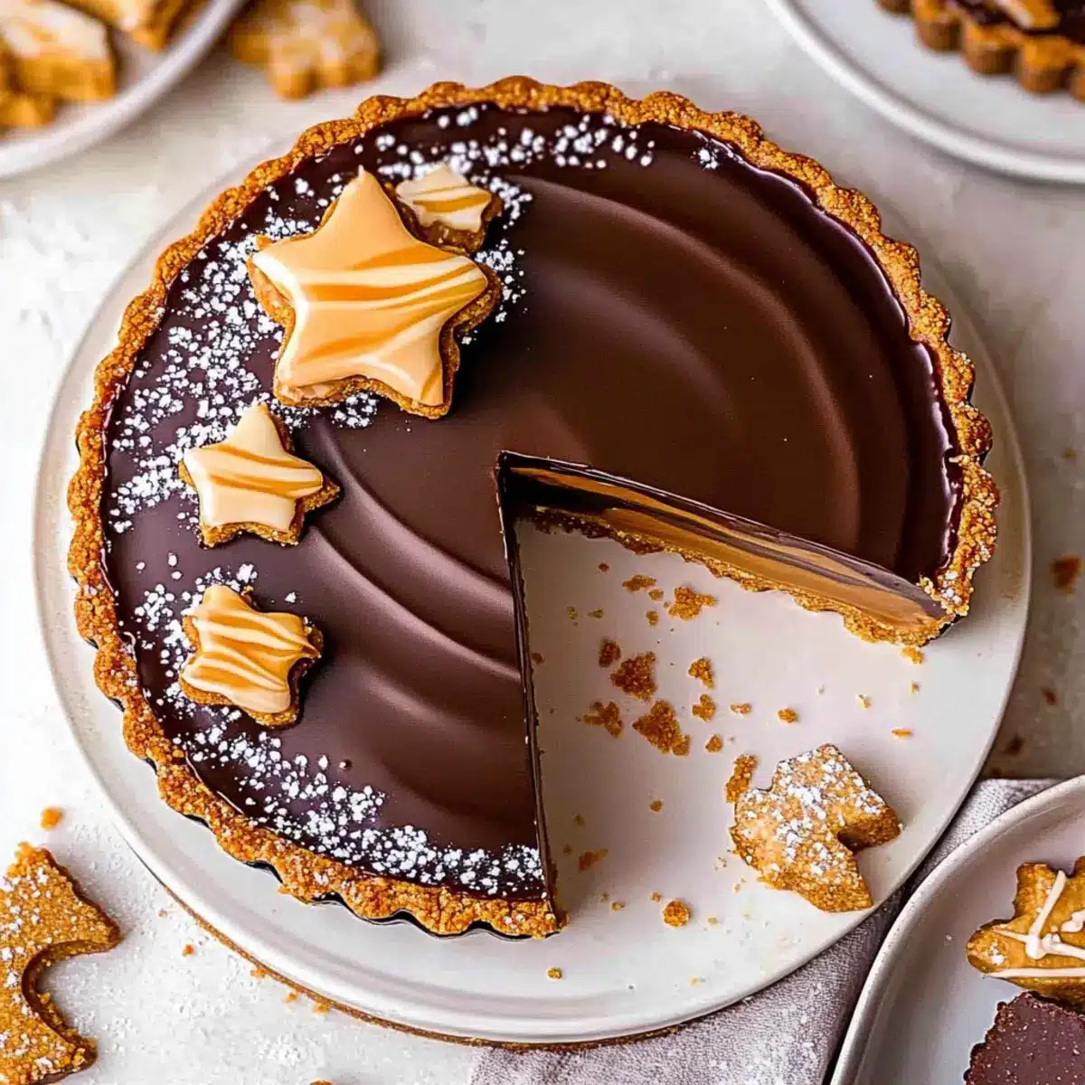 Vegan Caramel Tart with Gingerbread Crust
