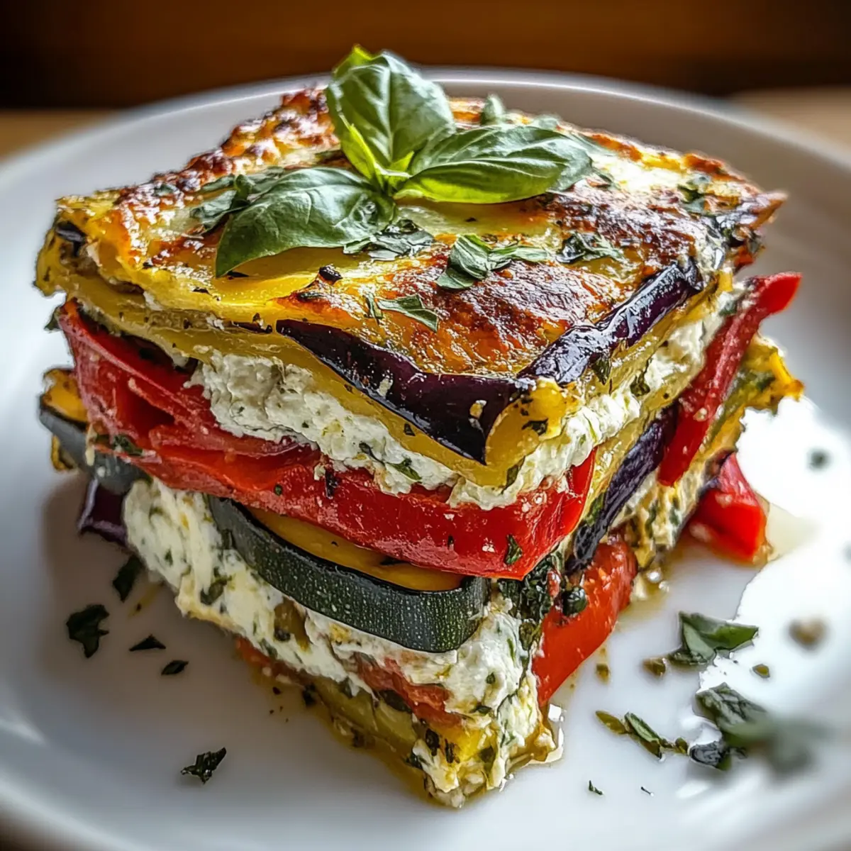 Layered Mediterranean Vegetable Lasagna with Creamy Ricotta