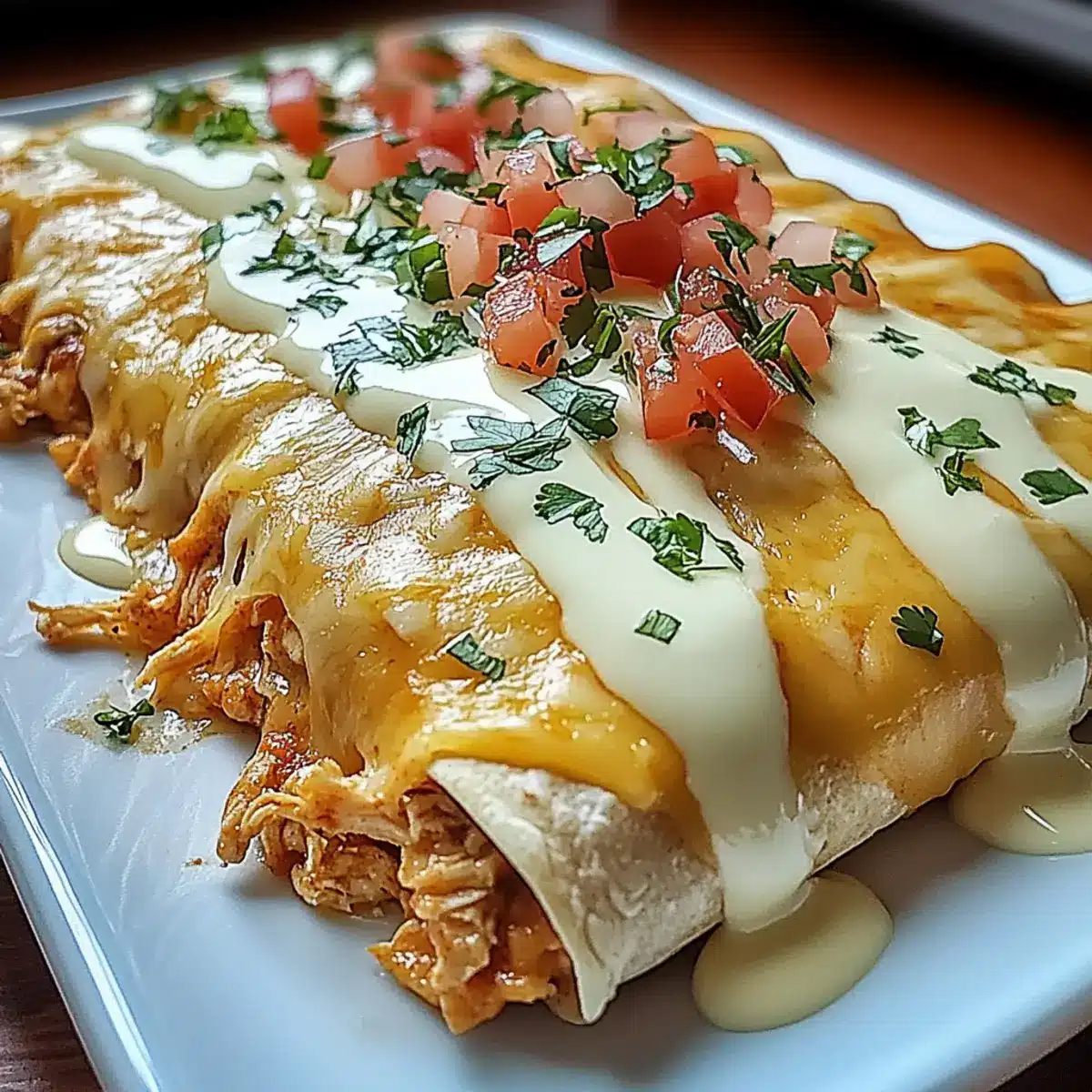 Queso Chicken Enchiladas