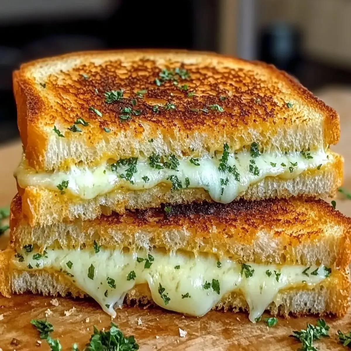 Garlic Bread Grilled Cheese