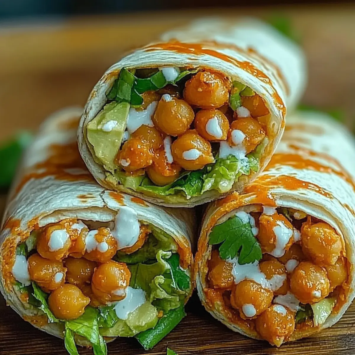 Spicy Buffalo Chickpea Wraps