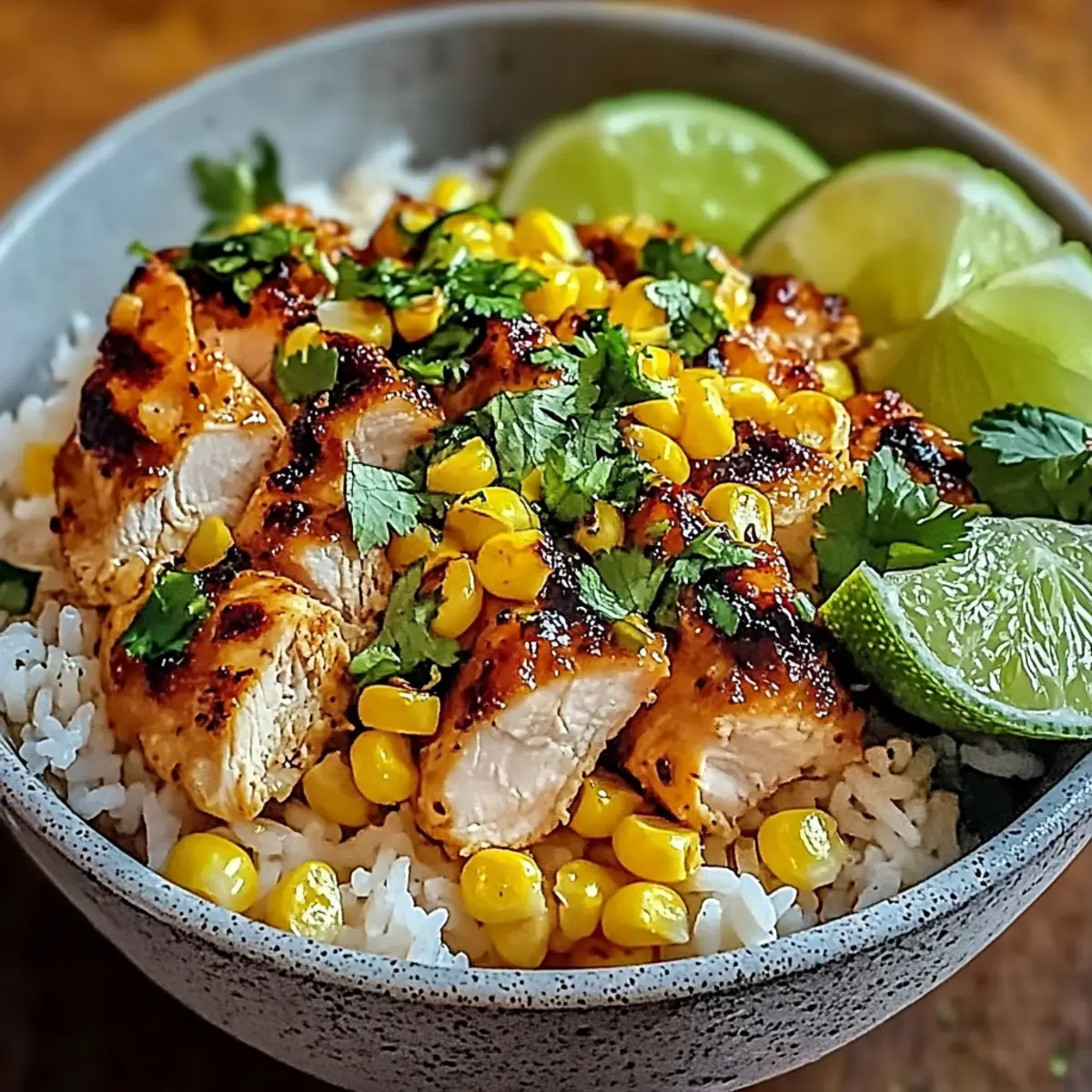 Street Corn Chicken Rice Bowl