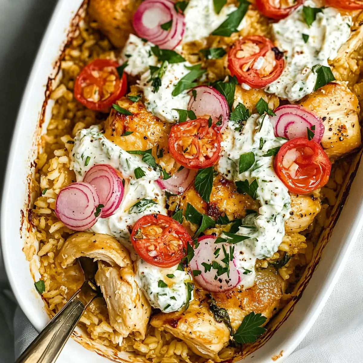 Dump-and-Bake Chicken Tzatziki Casserole