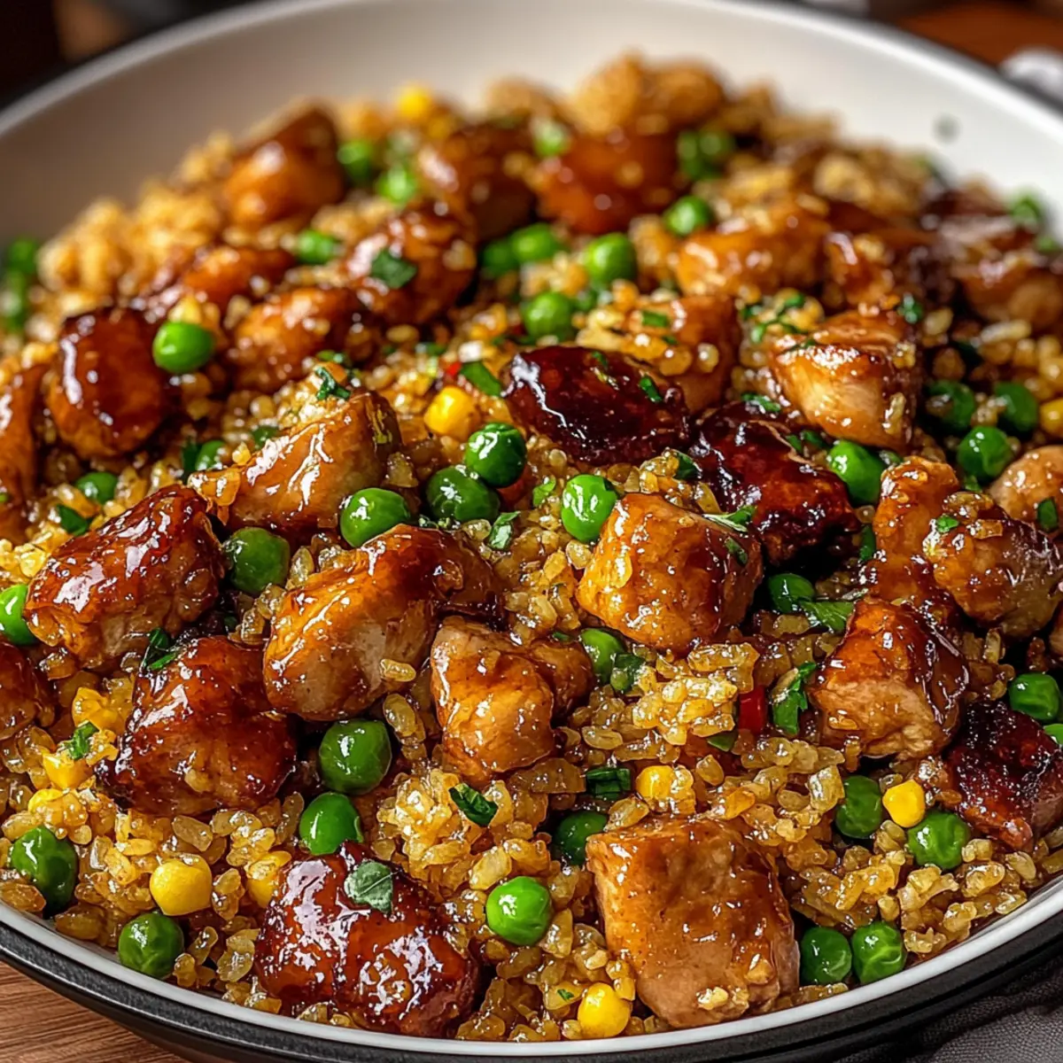 Sticky Teriyaki Chicken Fried Rice Skillet