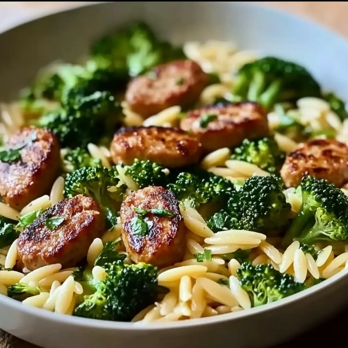 Chicken Sausage and Broccoli Orzo