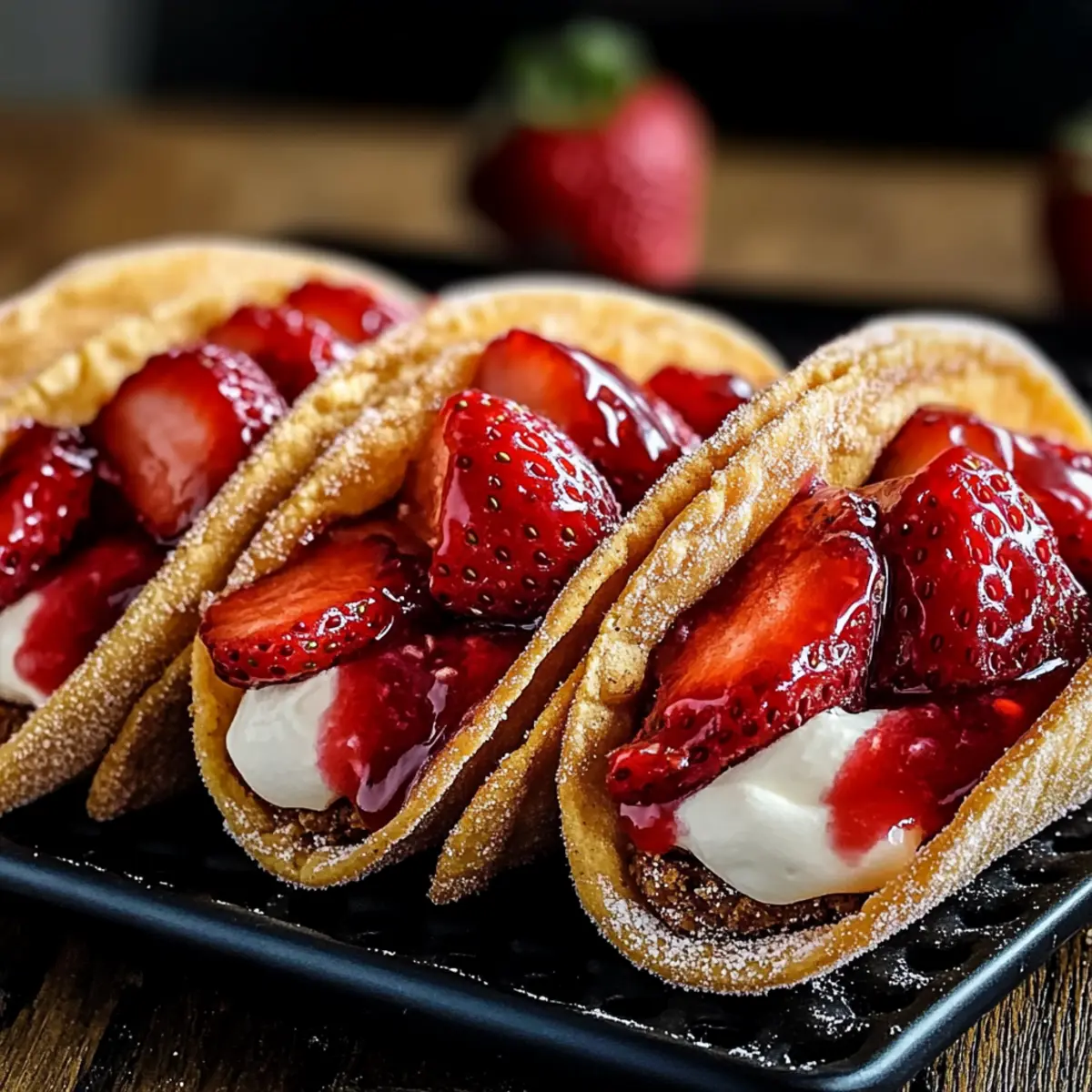 Strawberry Cheesecake Dessert Tacos
