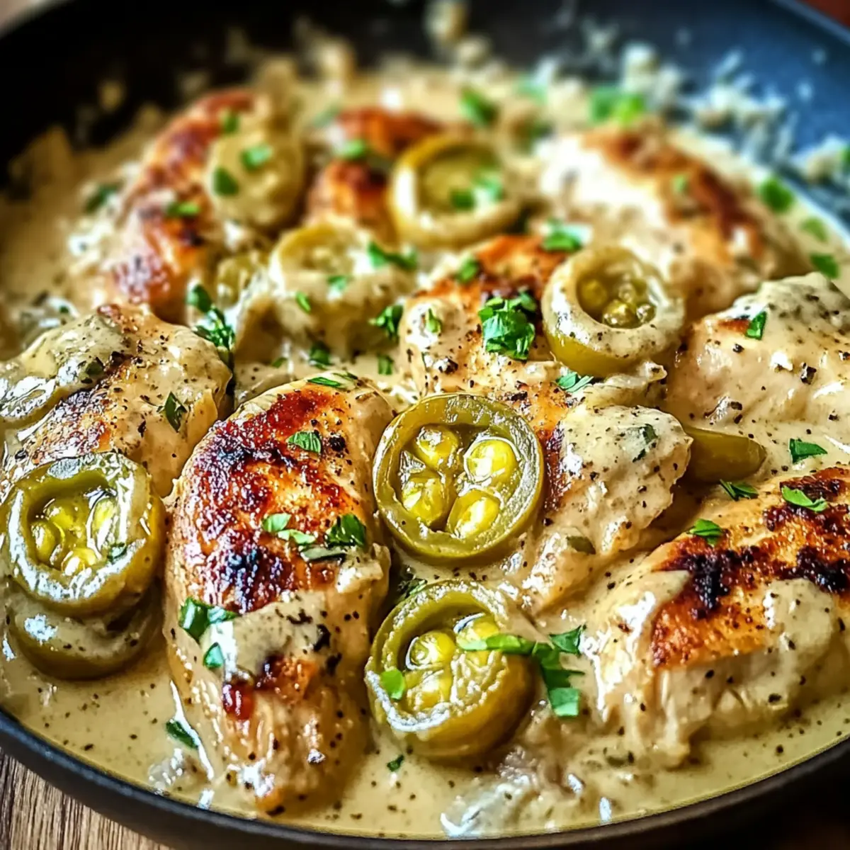 Creamy Pepperoncini Chicken Skillet