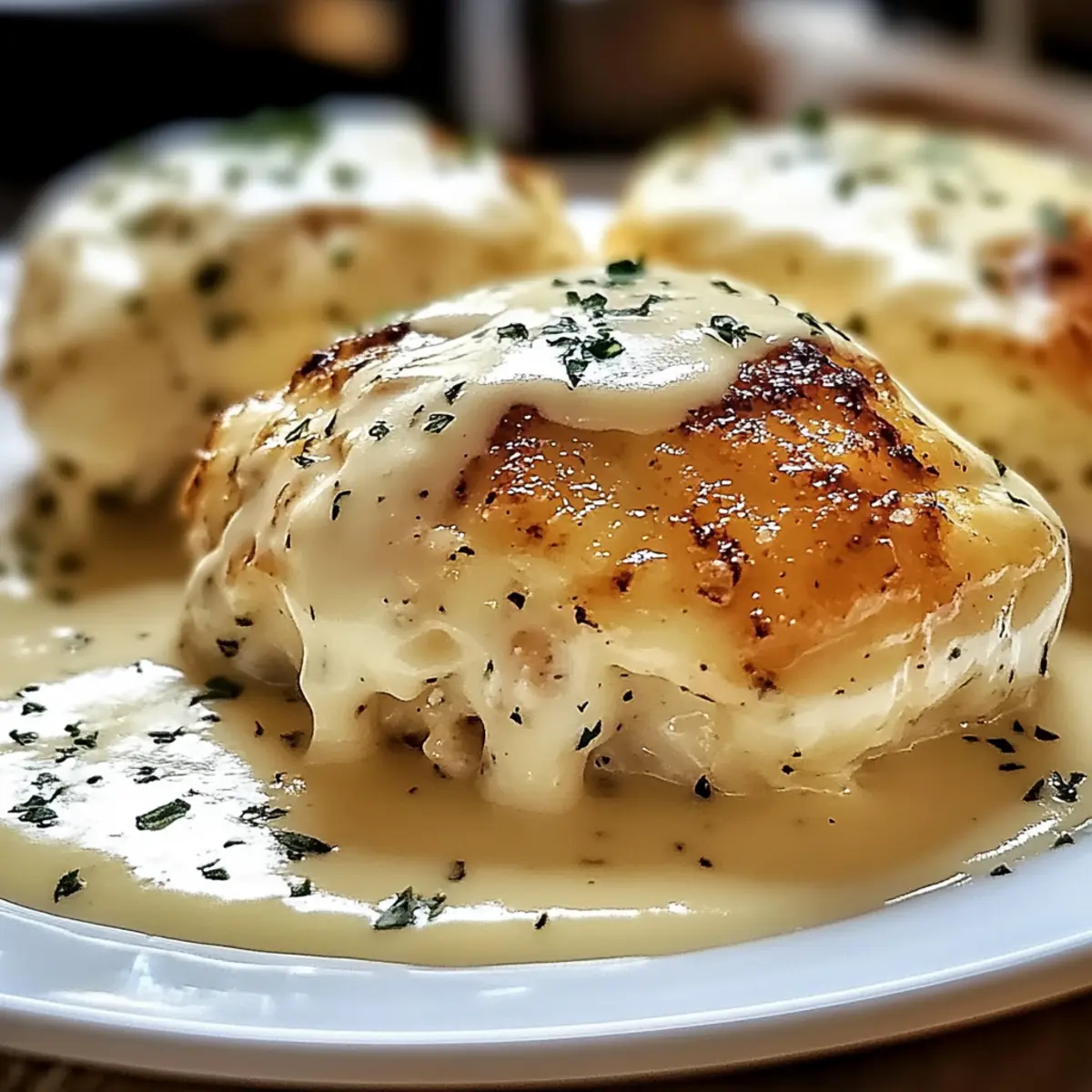 Chicken Pillows and Creamy Parmesan Sauce