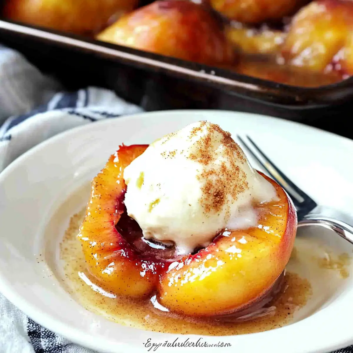Cinnamon Sugar Baked Peaches
