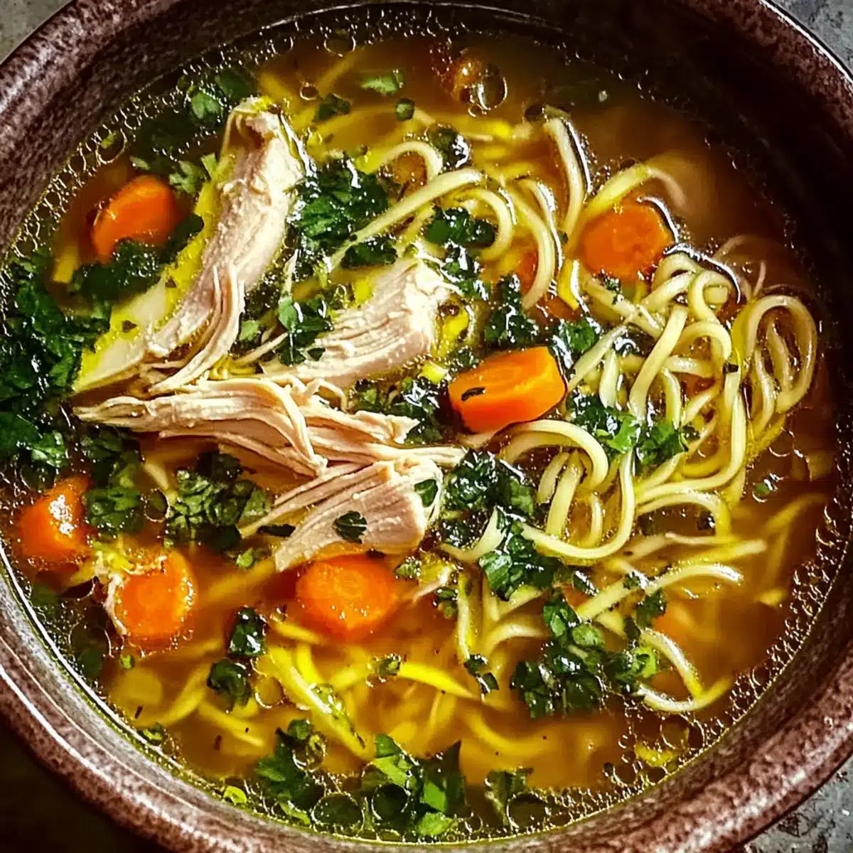 Ginger Garlic Chicken Noodle Soup