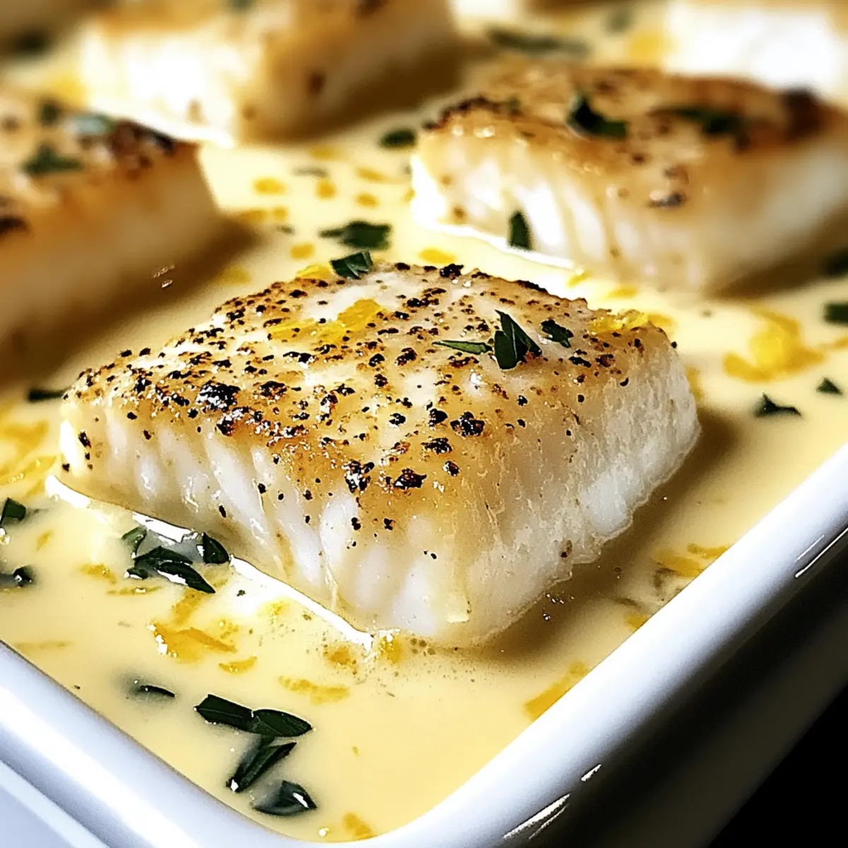 Baked Cod in Coconut Lemon Cream Sauce