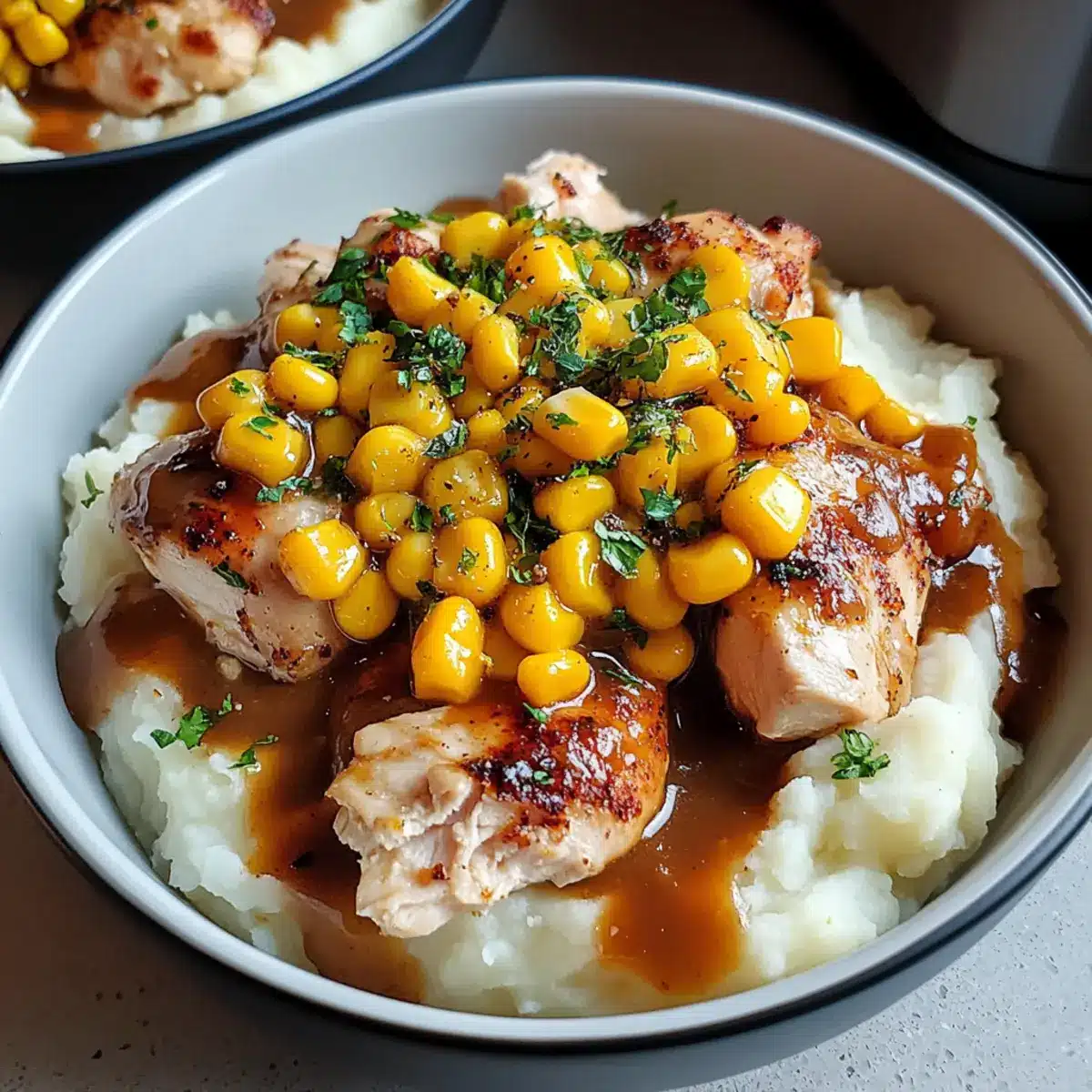 Chicken Mashed Potato Bowls
