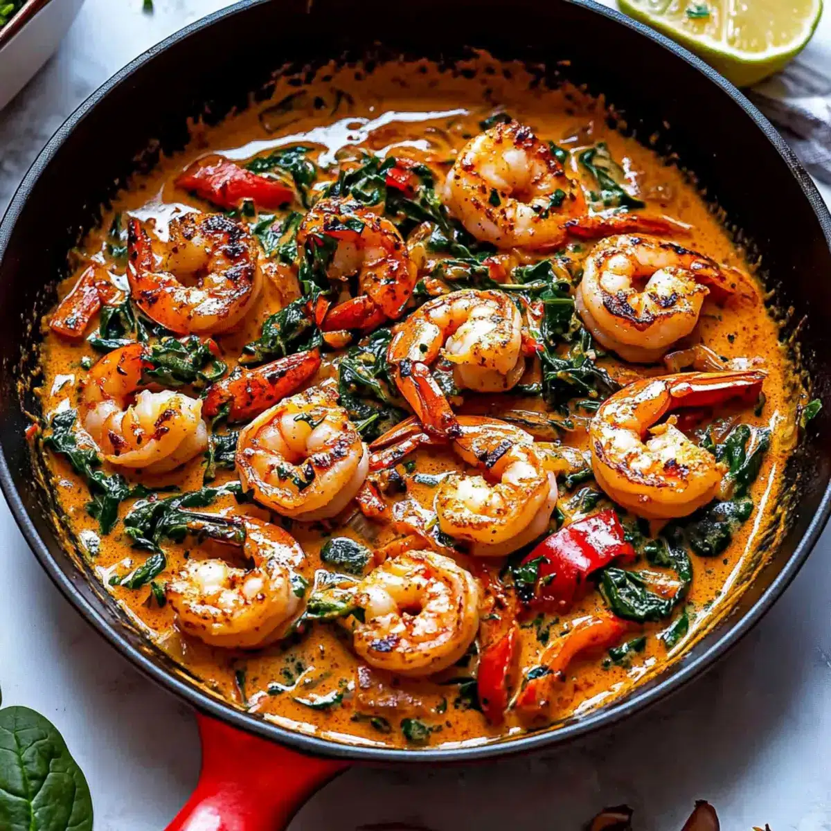 Creamy Garlic-Paprika Shrimp Skillet