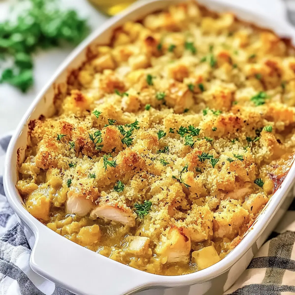 Classic Chicken and Stuffing Casserole
