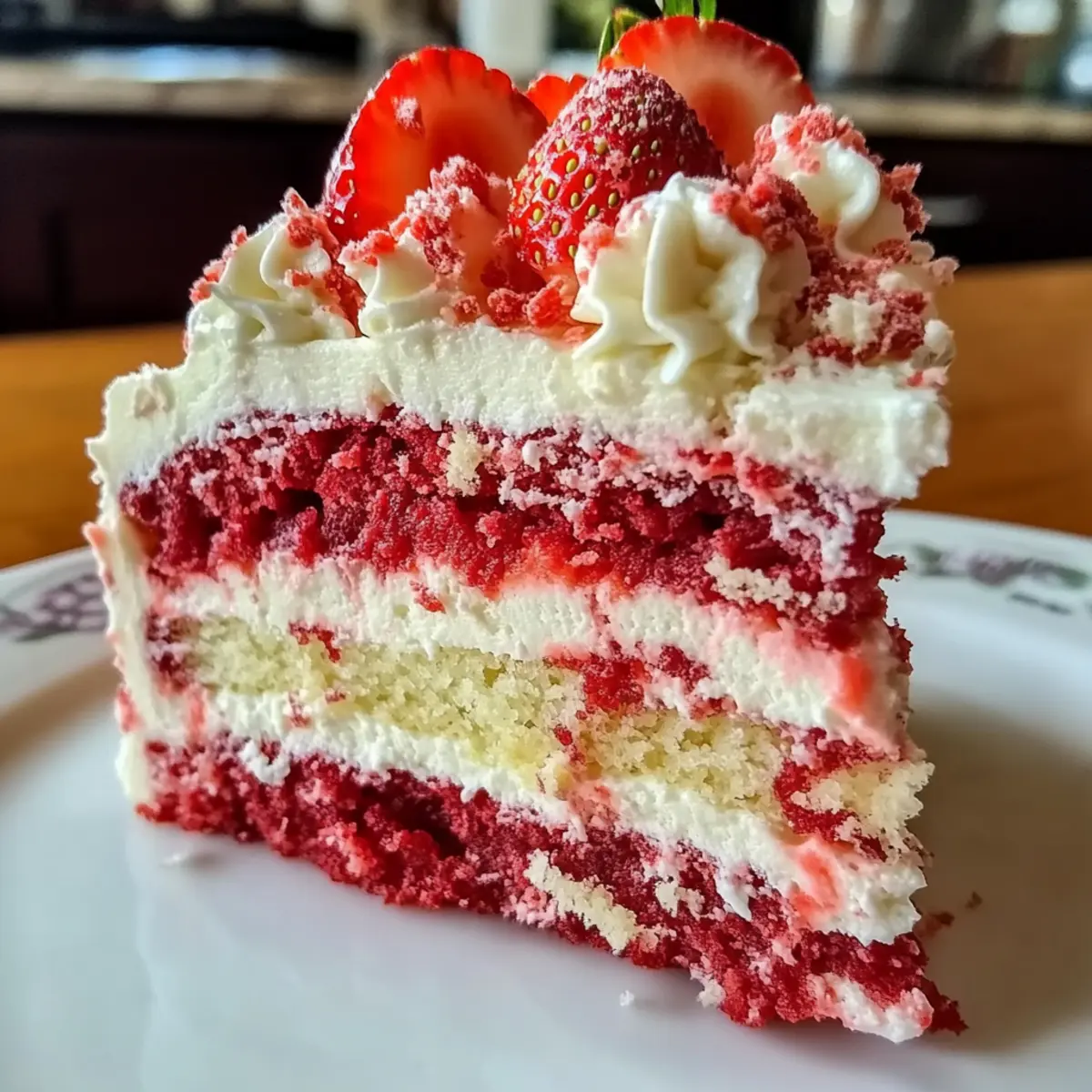 Strawberry Earthquake Cake