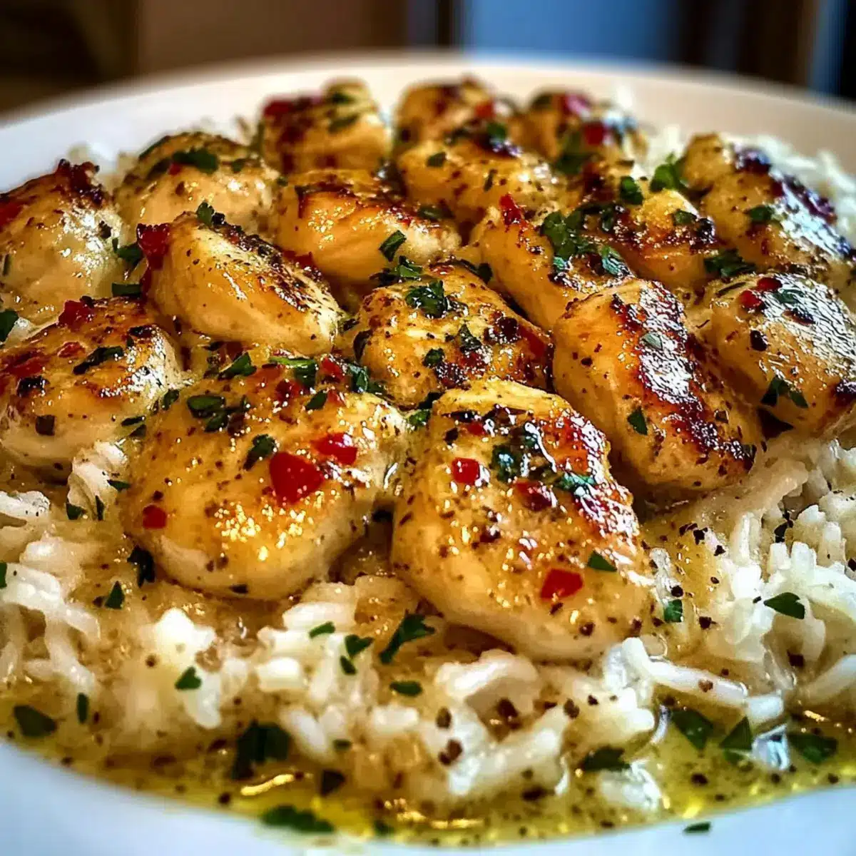 Chicken Scampi with Creamy Garlic Parmesan Rice