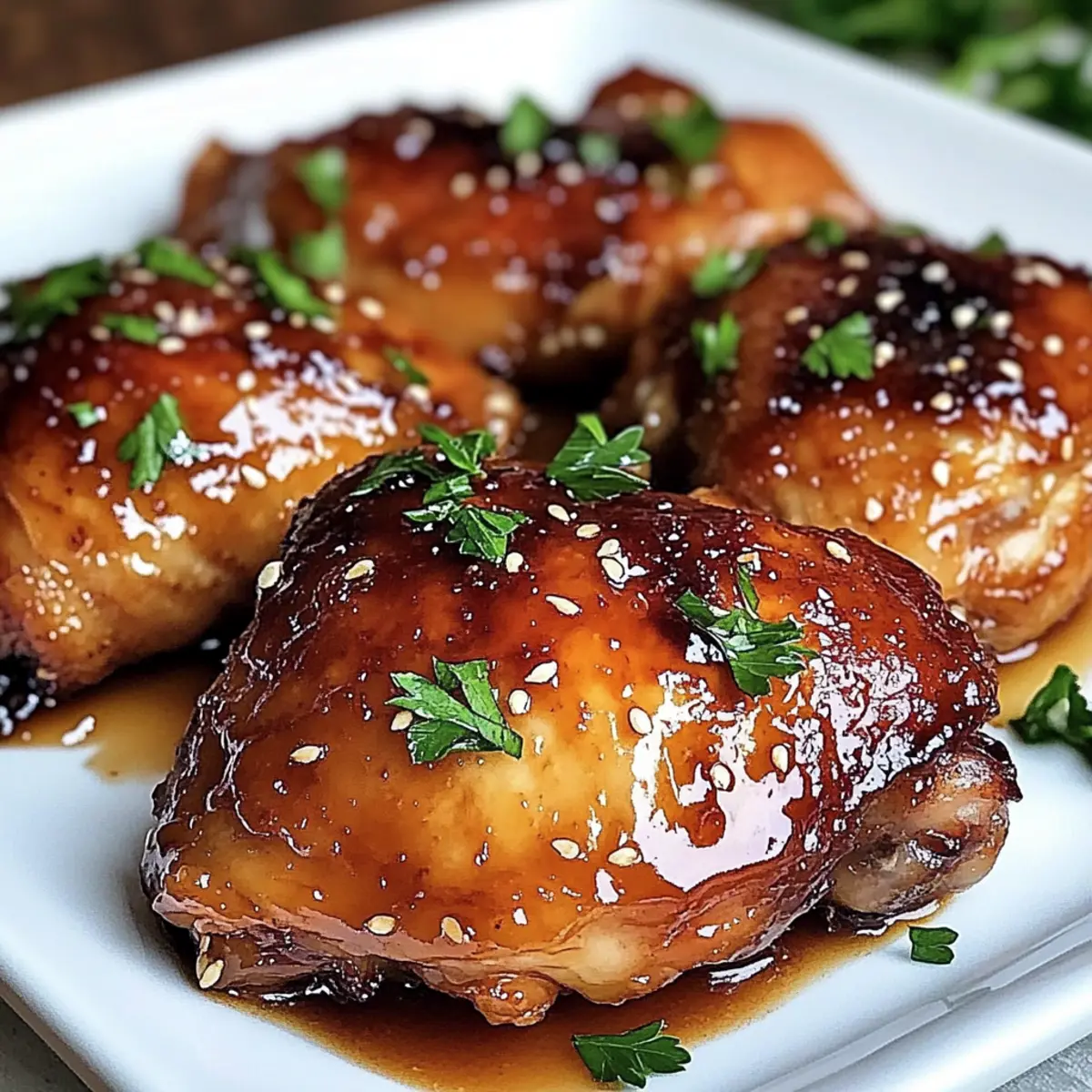 Sticky Baked Chicken Thighs