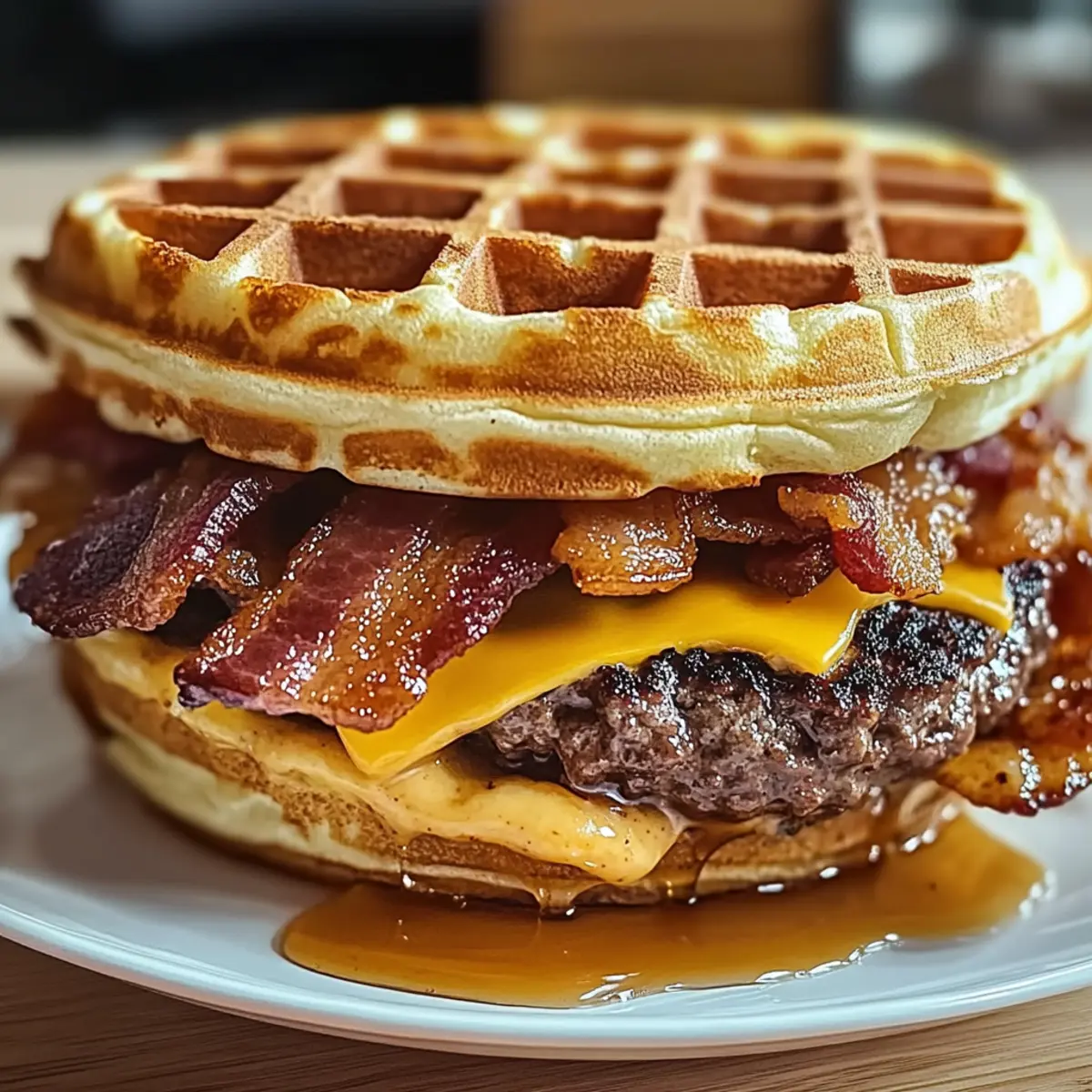 Maple Bacon Waffle Burger