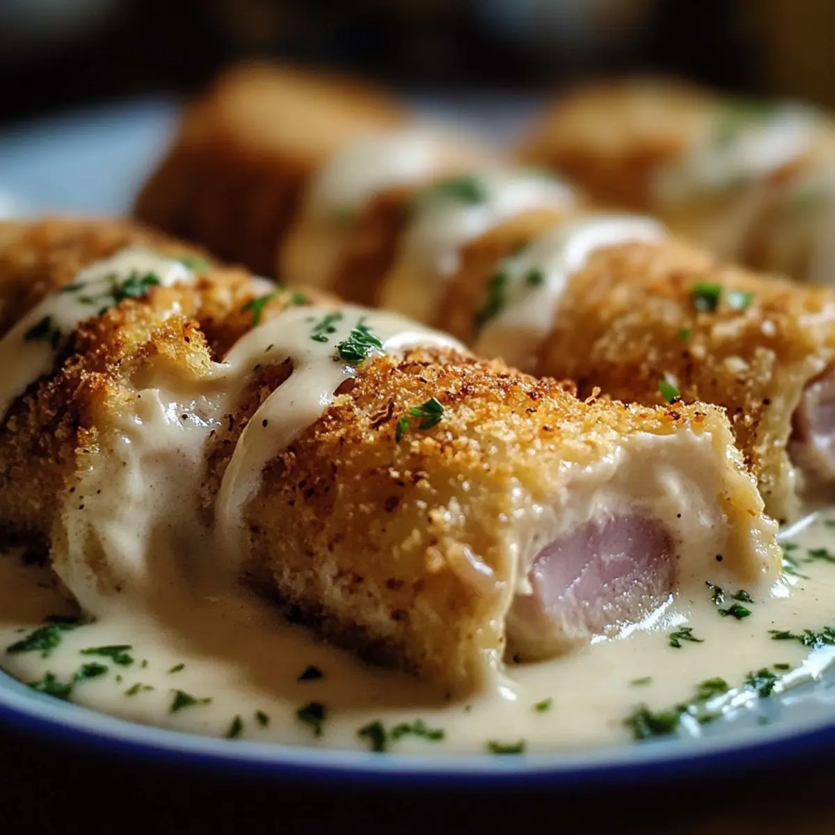 Creamy Chicken Cordon Bleu Rolls
