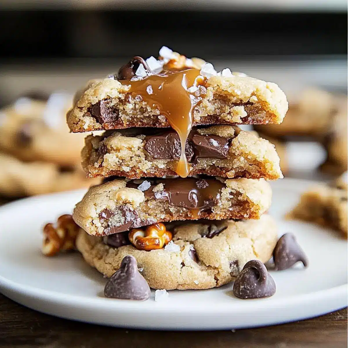 Salted Caramel Pretzel Chocolate Chip Cookies