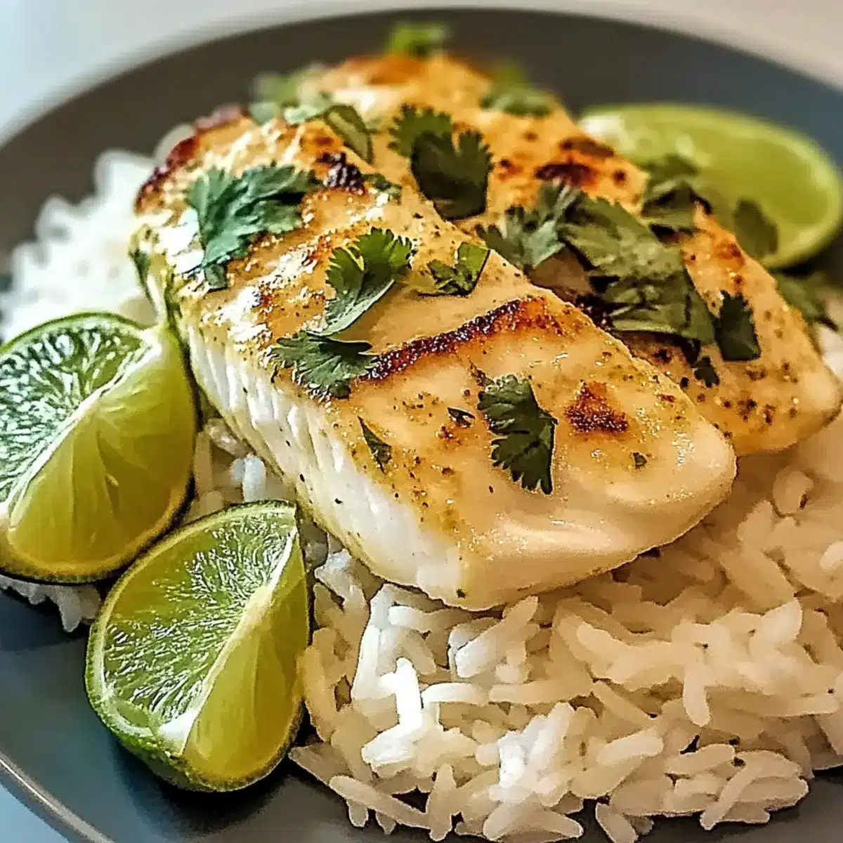 Coconut Lime Fish with Rice