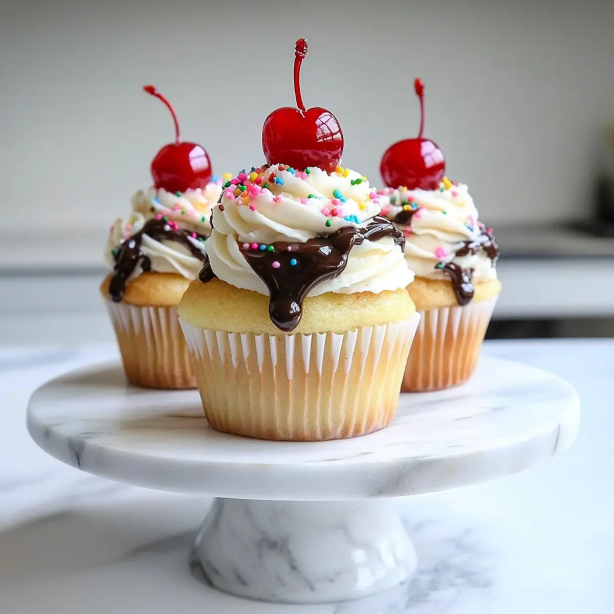 Banana Split Cupcakes