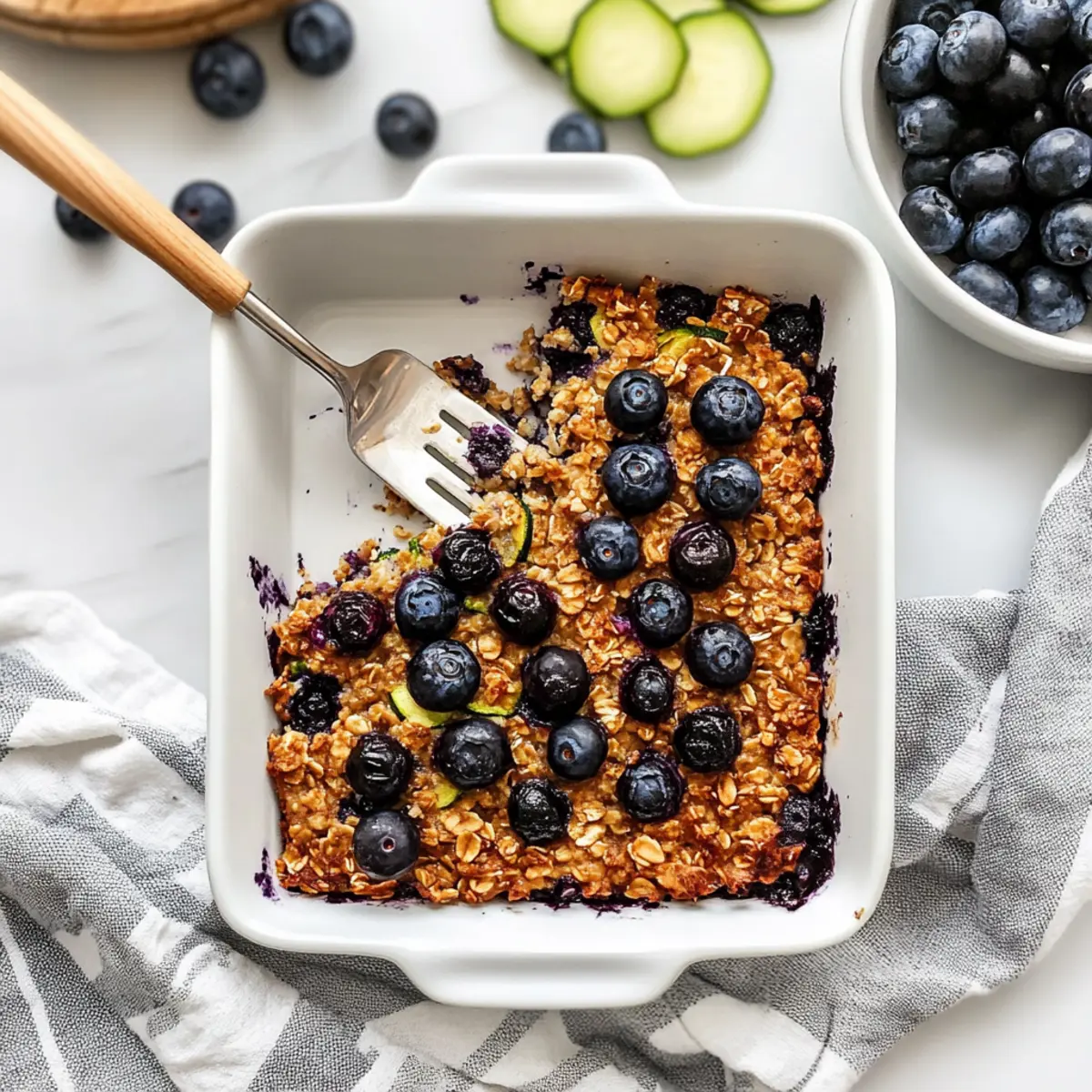 Zucchini Blueberry Baked Oatmeal