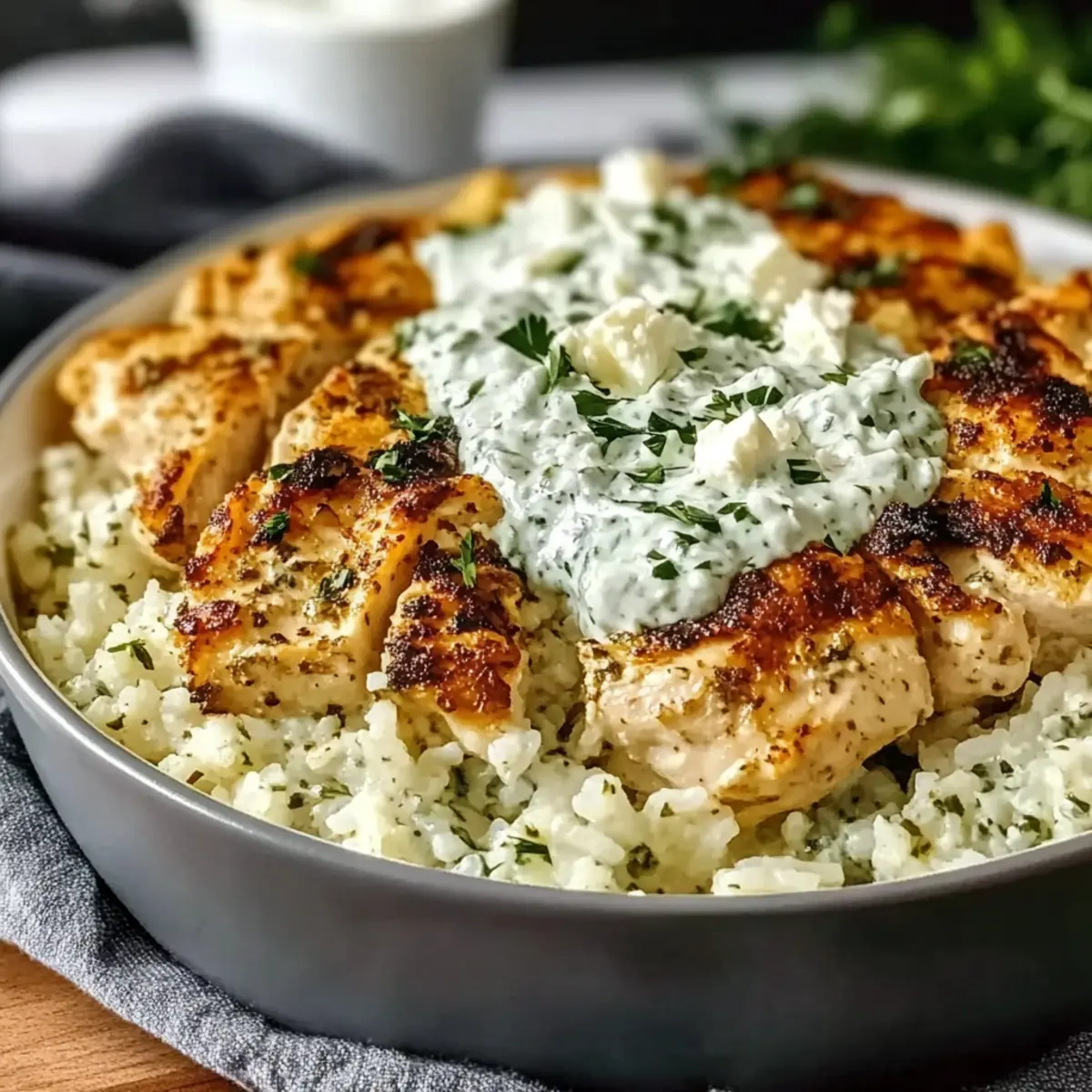 Dump and Bake Chicken Tzatziki Casserole