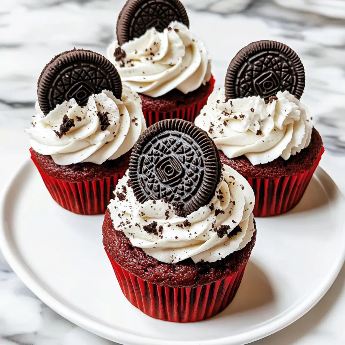 Red Velvet Oreo Cupcakes