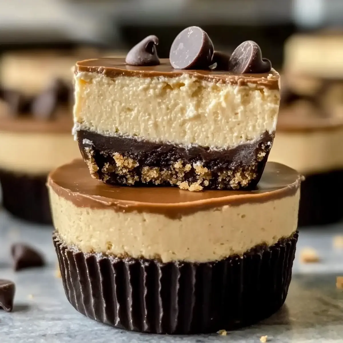 No Bake Peanut Butter Cottage Cheese Cheesecake Cups