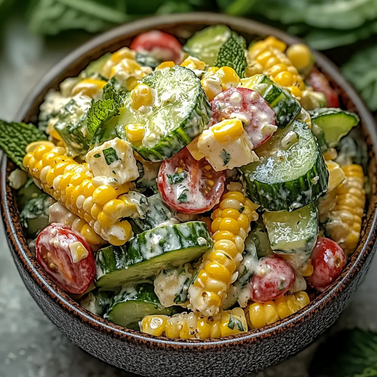 Street Corn Creamy Cucumber Salad