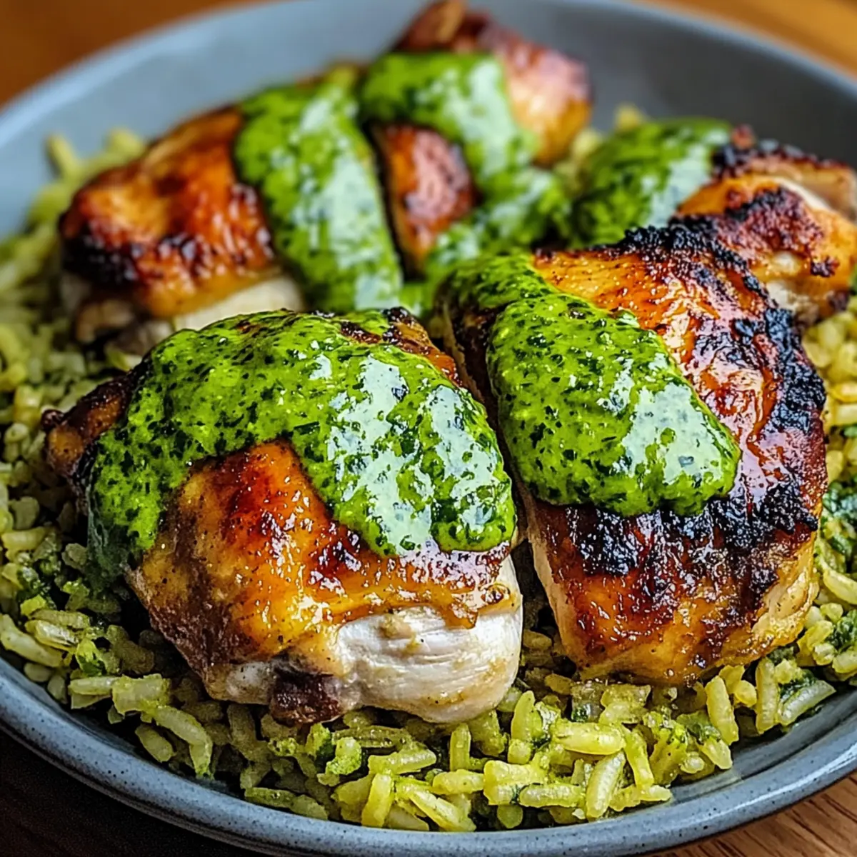 Peruvian Chicken And Rice with Green Sauce