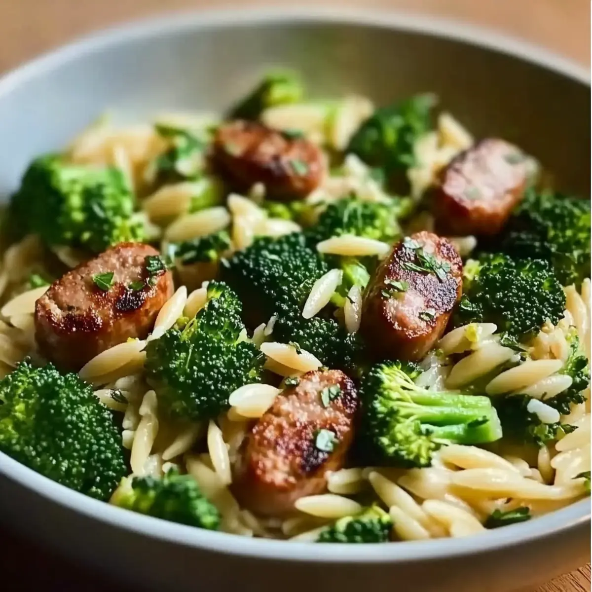 Chicken Sausage and Broccoli Orzo