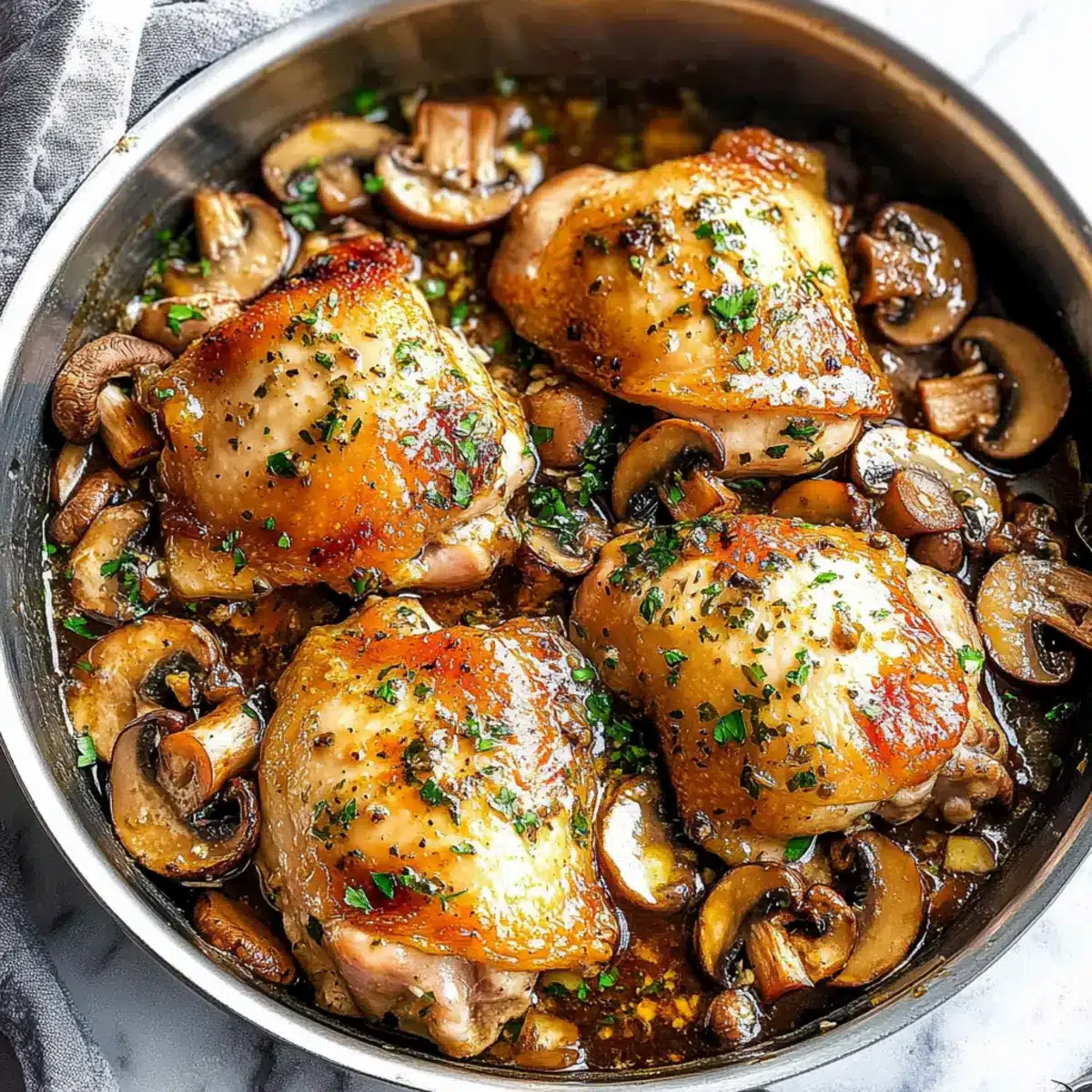 Garlic Mushroom Chicken Thighs