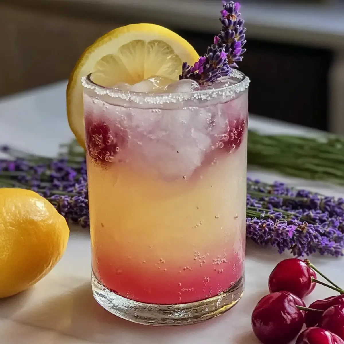 Cherry Blossom Pink Lemonade Mocktail