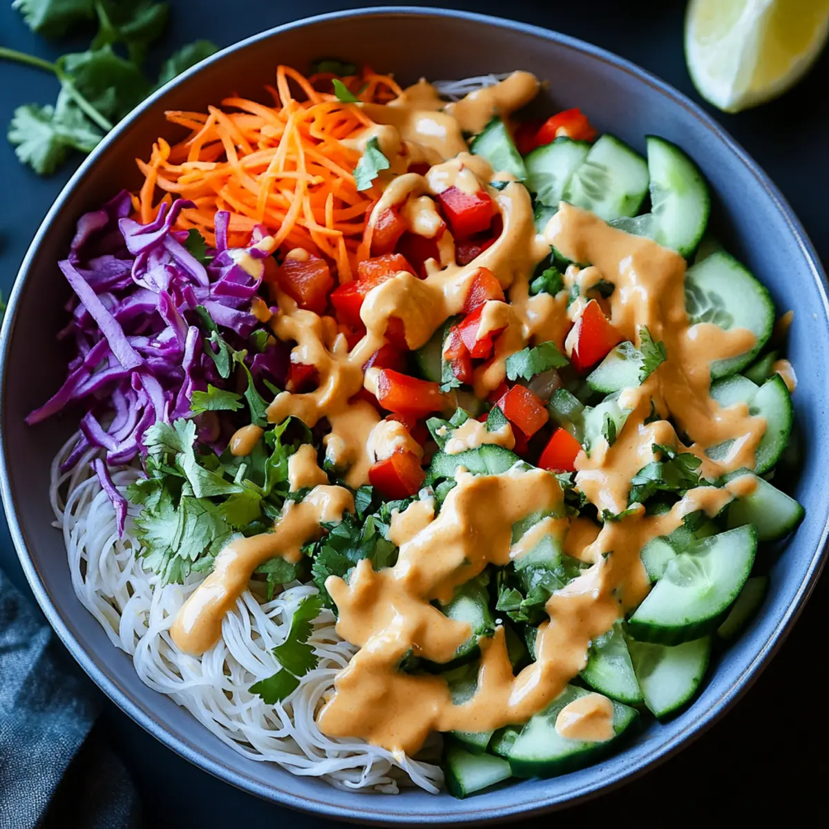 Spring Roll Salad with Peanut Sauce for Fresh Flavor Bliss