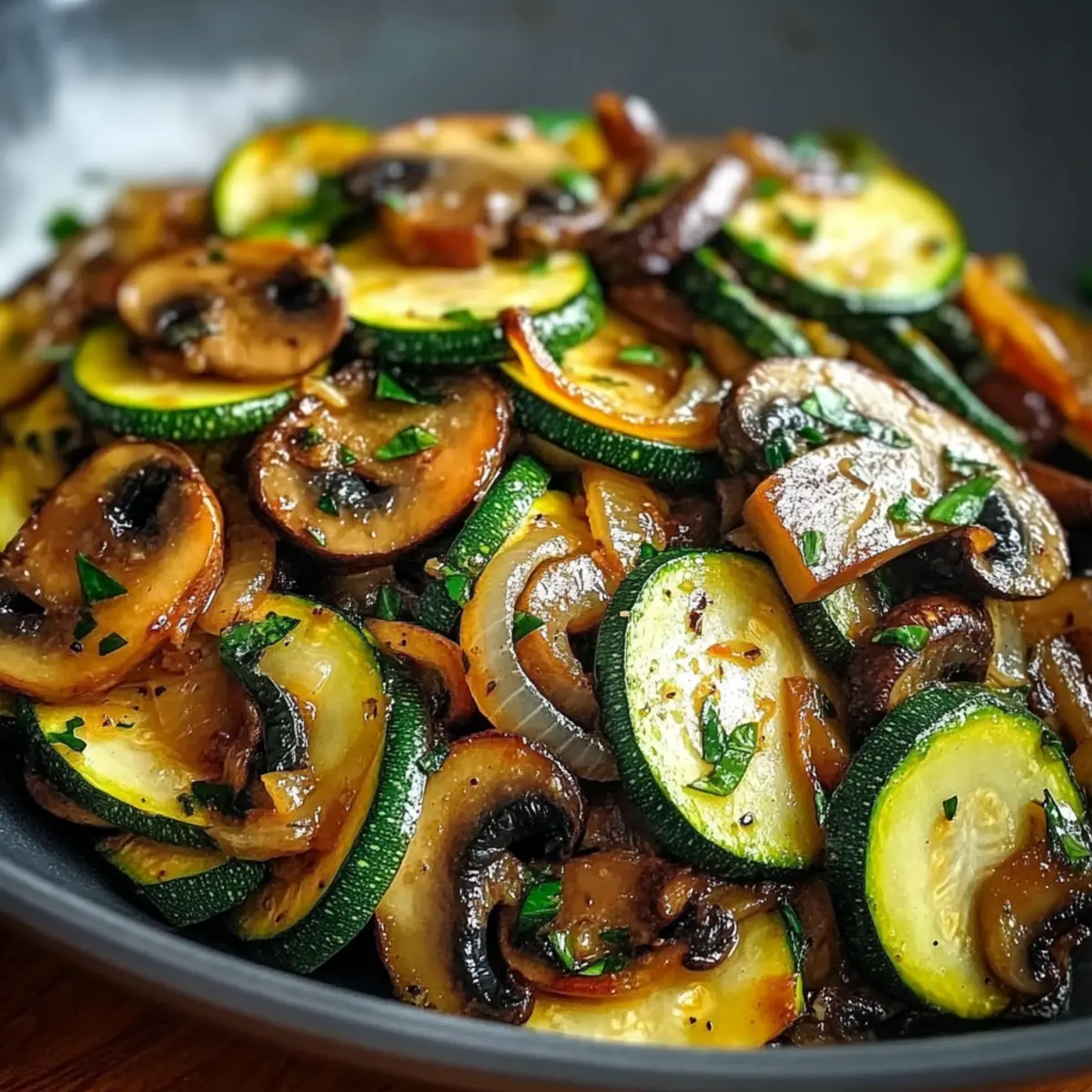 Sauteed Zucchini Mushrooms And Onions