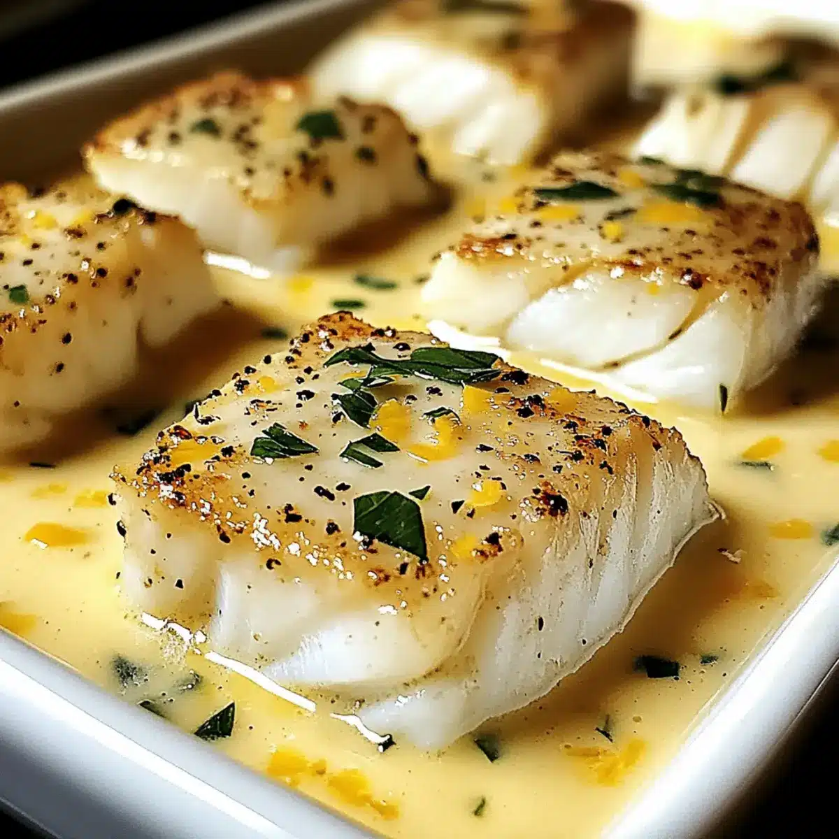 Baked Cod in Coconut Lemon Cream Sauce