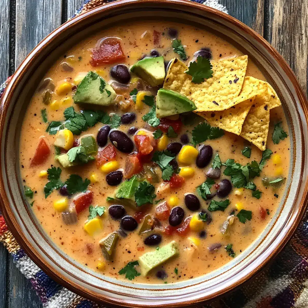 Creamy Vegetarian Tortilla Soup