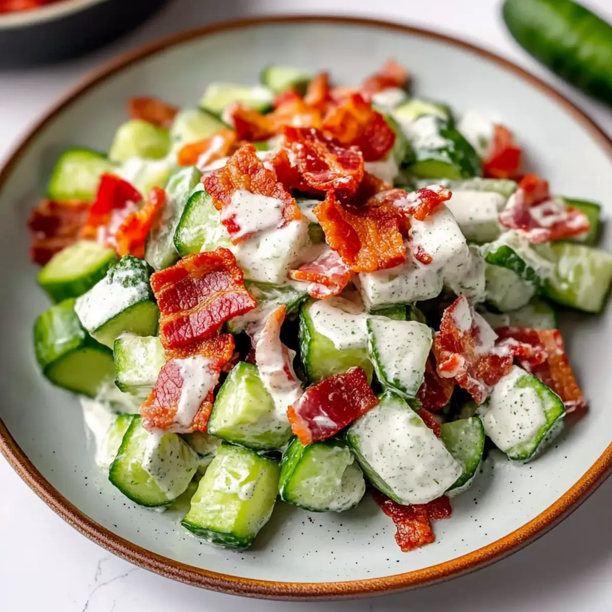 Crunchy Cucumber Salad with Bacon for a Fresh Summer Side