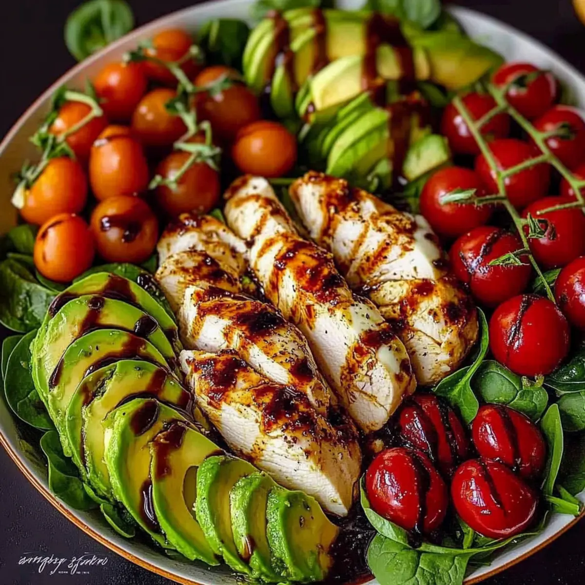 Baked Marinated Chicken Salad with Mozzarella and Balsamic Vinaigrette