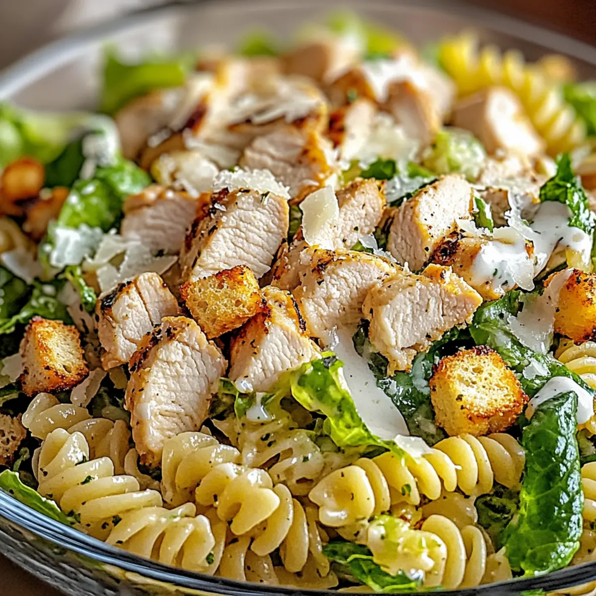 Creamy Chicken Caesar Pasta Salad
