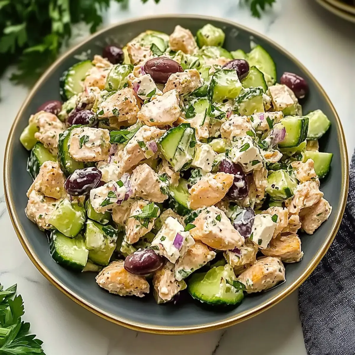 High Protein Mediterranean Chicken Salad