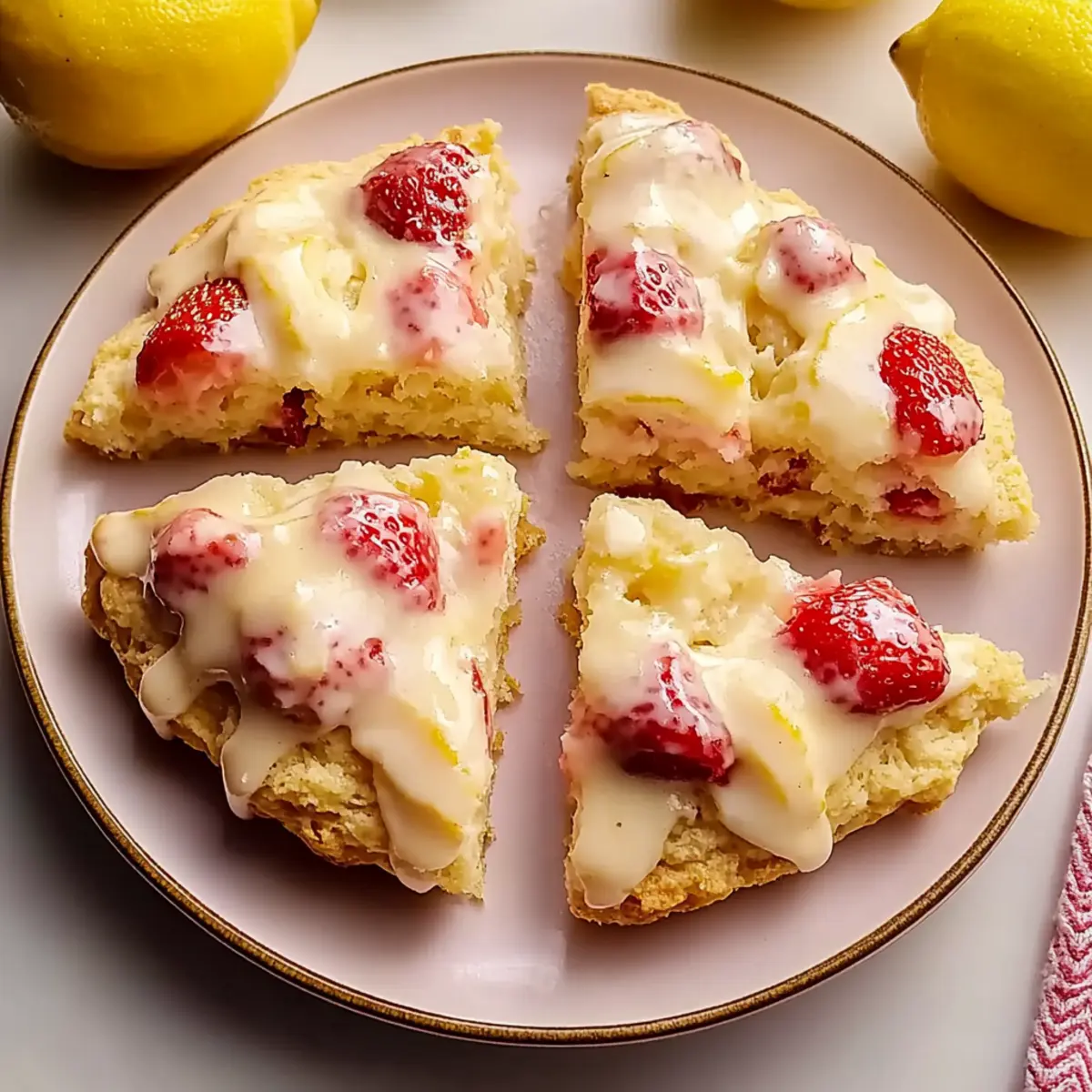 Bakery-Style Strawberry Lemon Cream Scones